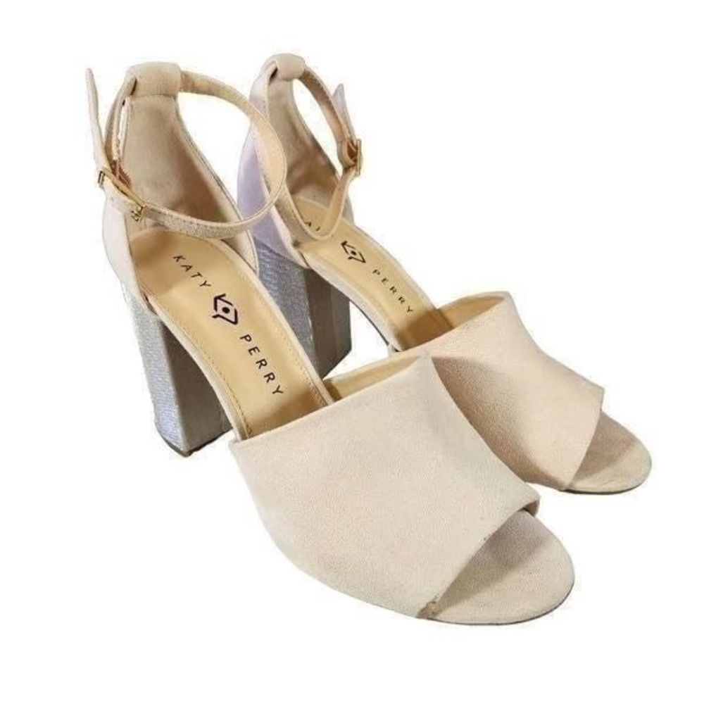 Katy Perry Collections Cream and Silver Block Heels